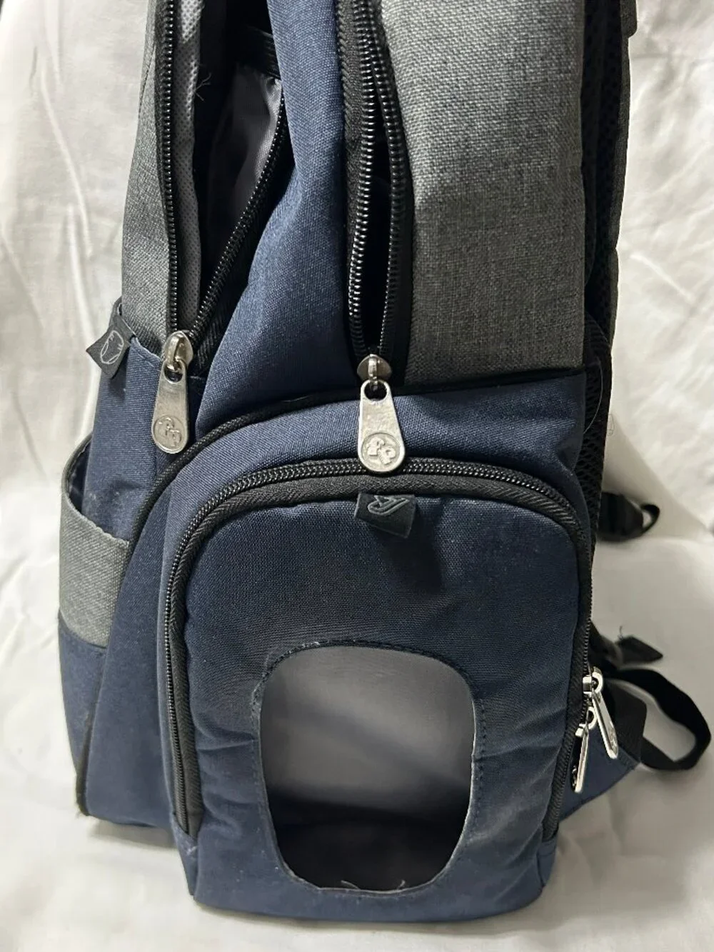 Fisher-Price Diaper Backpack Bag Lots of Pockets Blue and Gray